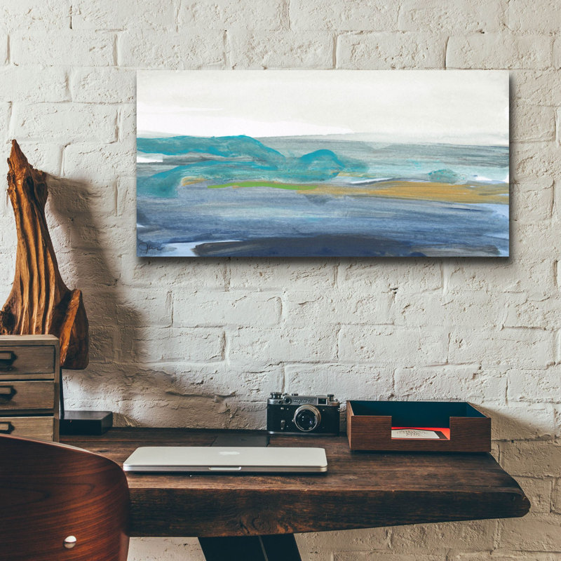 'A Breaking Wave' by Jan Weiss Acrylic Glass Wall Art, 12" H x 24" W