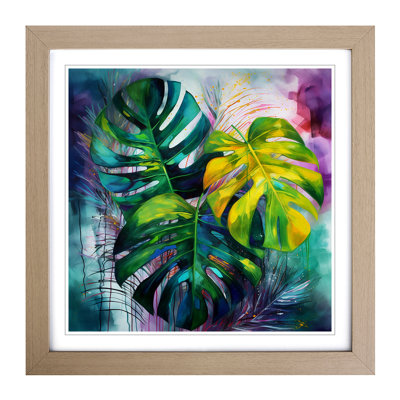 Tropical Leaf Abstract Art No.1 - Framed Print