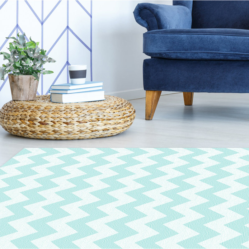 Rosalie Kitchen Mat, Rectangular 100 x 133cm, White/Green