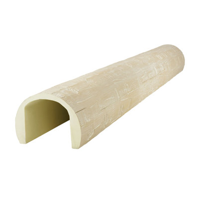 Heritage Timber Santa Fe Hand Hewn Faux Wood Log Beam, Round, 8"W x 6"H x 144"L, Vanilla Chai Finish