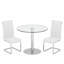 Ensemble de table de salle à manger moderne en verre trempé avec chaises rembourrées en similicuir-115116124-115116123