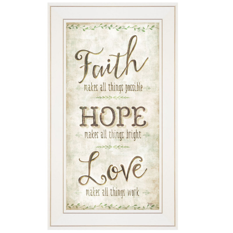 «Faith» par Mollie B, reproduction encadrée prête à être accrochée, Blanc