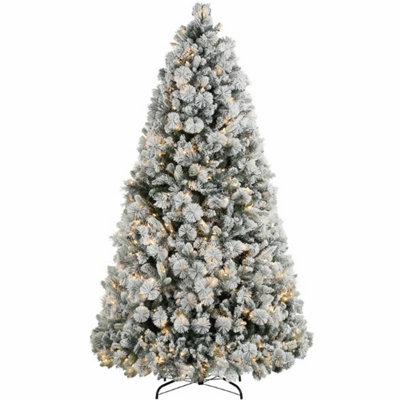 Christmas Tree, Artificial Christmas Tree With Clear Lights, Tips, Metal Stand For Home
