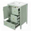 Meuble-lavabo de 24 po avec lavabo, tiroirs à fermeture en douceur et poignées rétro en métal pour un rangement élégant