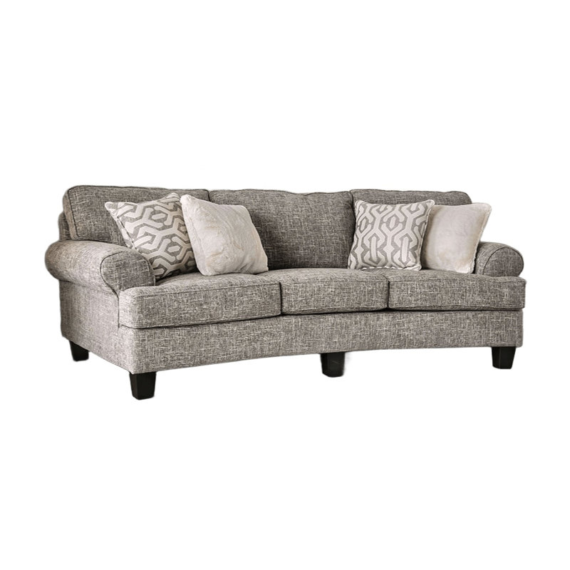 102.4" W Transitional Sofa, Gray