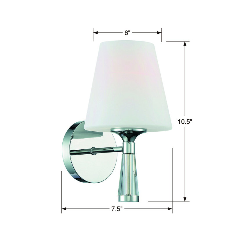 Applique murale 1 lumière pour salle de bain à intensité variable Lockard, Nickel