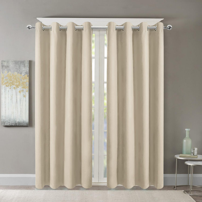 Cornman Blackout Curtains / Drapes Single Panel, Ivory/Cream, 34" W x 45" L
