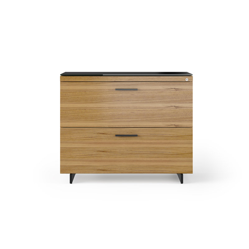 Sequel 20 2 - Drawer File Cabinet, Natural Walnut/Black