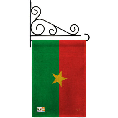 Burkina faso 2 côtés en toile jute 19 x 13 po drapeau de jardin