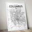 Columbus City Map - Unframed Print-24704765