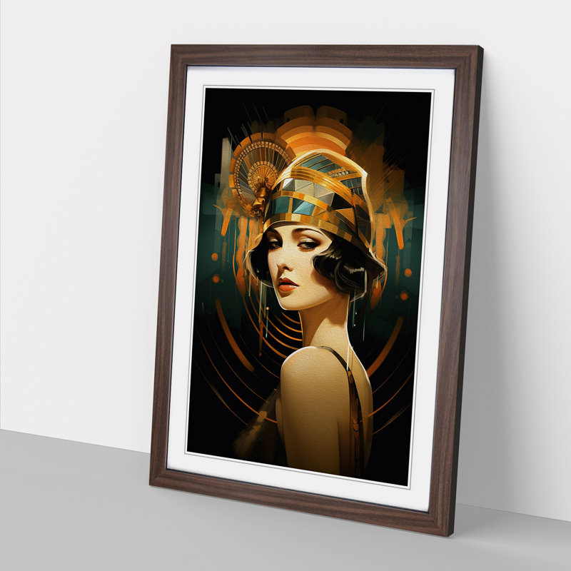 Single Picture Frame Print on Wood, 46cm H x 34cm W, Walnut Framed