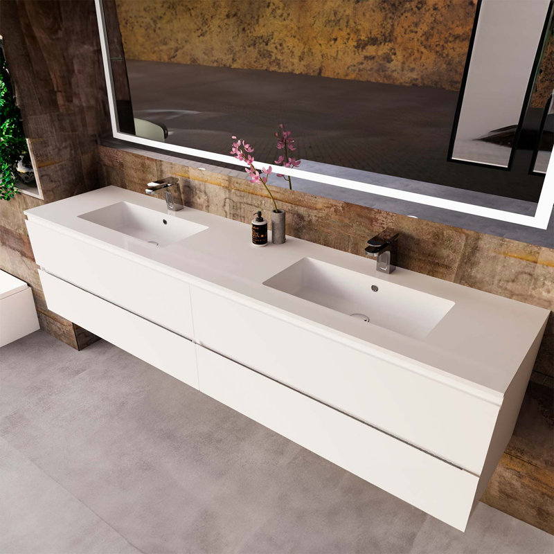Armoire-lavabo 80 po avec lavabo Matt Toscana DAX Pasadena, Blanc