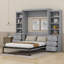 Lit escamotable Orian avec tablettes de rangement et tiroirs-647528049