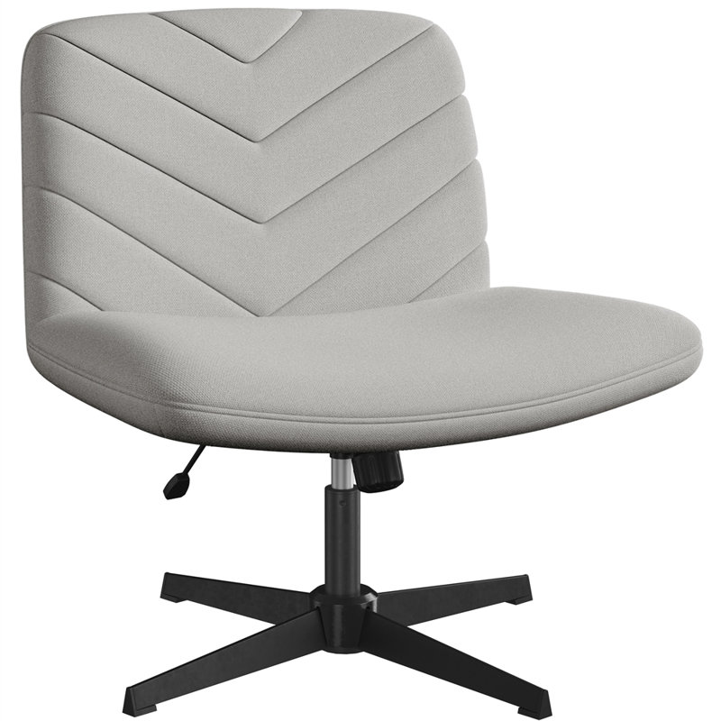 Boucle Swivel Desk Chair, Light Grey Linen