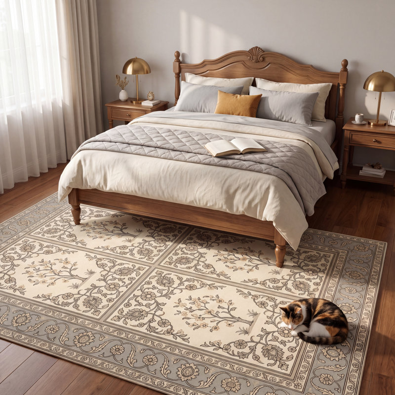 Tapis phénakite traditionnel style persan audacieux, or, gris, beige, antidérapant, à poils courts, pour intérieur et extérieur, adapté aux animaux domestiques, salon, chambre, salle à manger, entrée, couloir, bureau, ivoire, taupe, cuisine, idéal pour les zones de passage intense, facile à nettoyer, imprimé, ultra doux, bord ourlé, lavable
