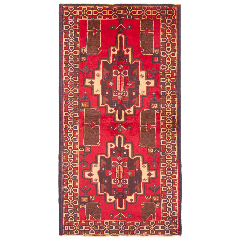 Rizbaft Red Rug 3'7" x 6'8"