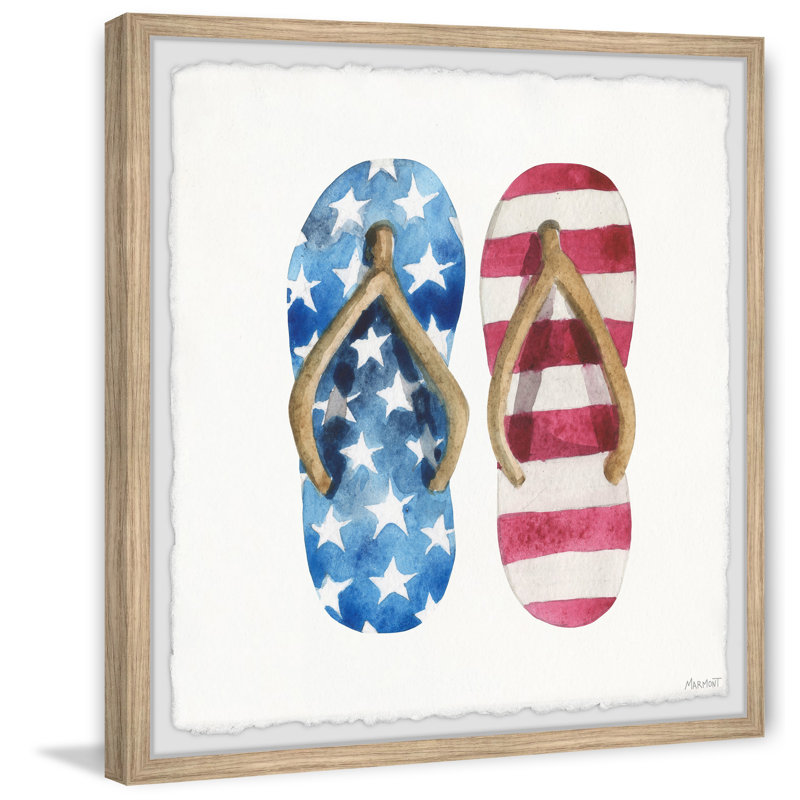 Impression encadrée « patriotes slippers », H 32 po x l 32 po x P 1,5 po