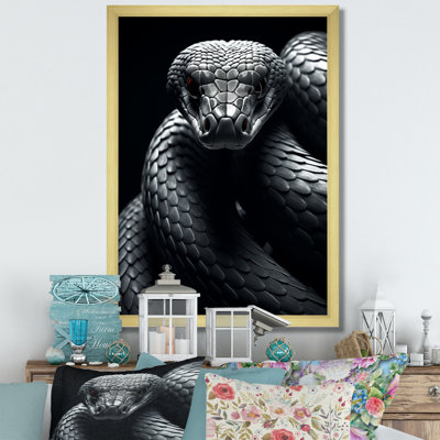 Hozaifa Black Snake Slithering Grace, reproduction d'art sur toile