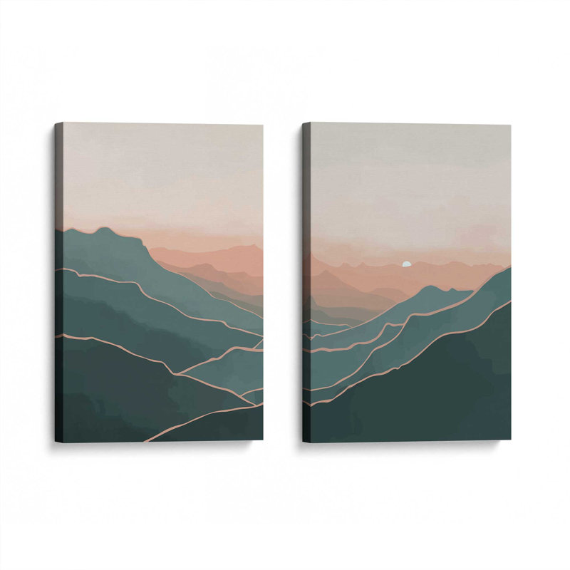 Ensemble de 2 impressions désertiques, Toile tendue, 30 po x 20 po