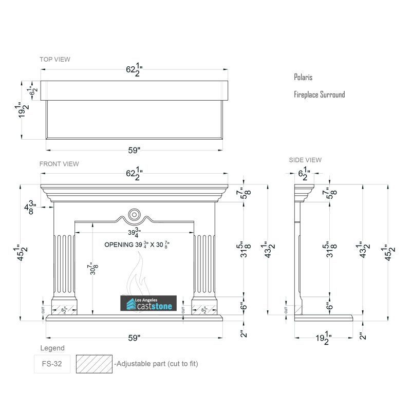 Pourtour de cheminée Polaris, Blanc lisse