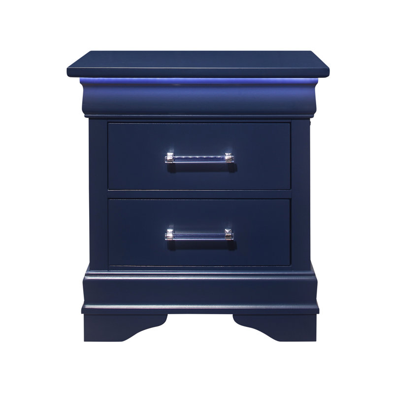 Nightstand With Led, Blue