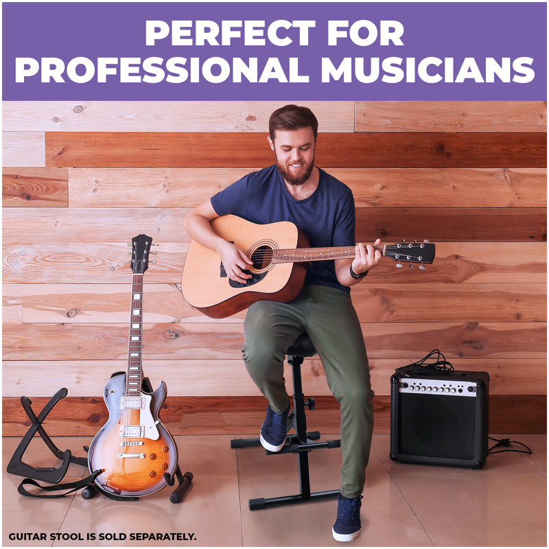 Liquid Stands Adjustable Backrest For Ls Ms1150 & Ms1092b – 1010–1220mm Height/depth, Spring Knob Adjustment, Built-in Guitar Holder – Compatible Piano Bench Support By Liquid Stands