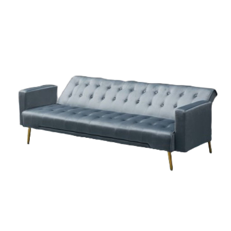 Canapé-lit convertible Jera, velours gris foncé touffeté, 75 po, Gris