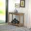Console avec canapé et étagère de rangement, ton bois de chêne brun