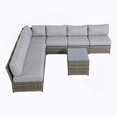 Fully Assembled 6-Person Wicker Patio Seating Group With Cushions