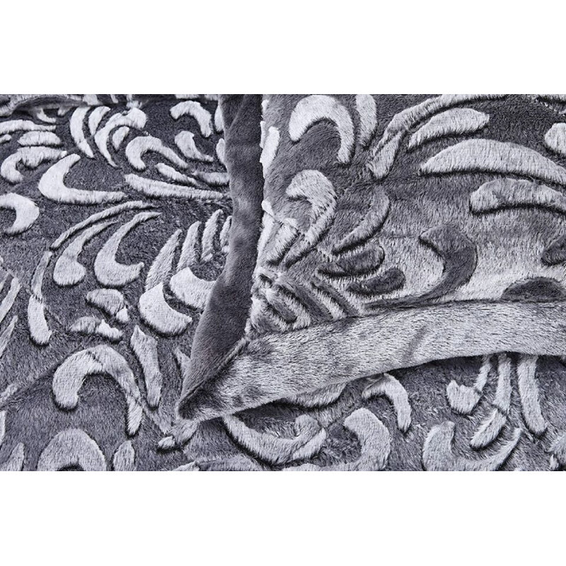 Whitt Polyester Bedspread with Pillow Shams, Grey, 255 x 275cm Bedspread + 2 Pillow Shams
