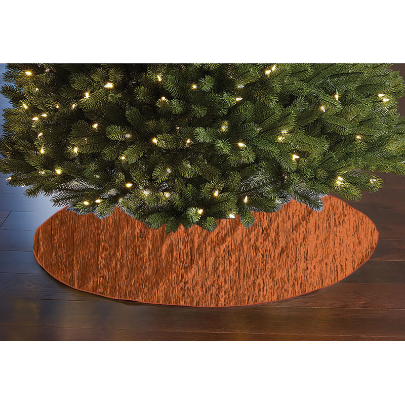 Jupe d'arbre de Noël en taffetas froissé, Orange