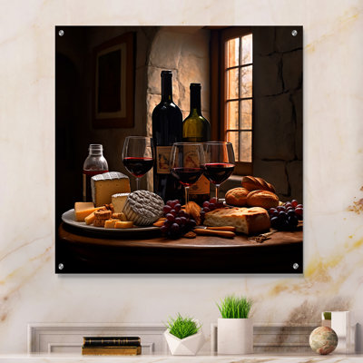 Cheese And Wine I - Wine & Champagne Acrylic Wall Art For Living Room