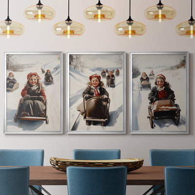 Art des Fêtes de Noël - Série 2 - CCL - Toile tendue avec châssis sur mesure - 3 pièces
