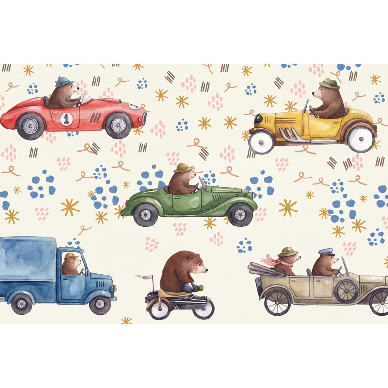 Papier peint «Playful Kids», papier peint mignon Bears, 160 po x 108 po, Peler et coller