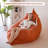 80" Orange Giant 3 In 1 Convertible Bean Bag Chair With Pillow-244243012-242264670