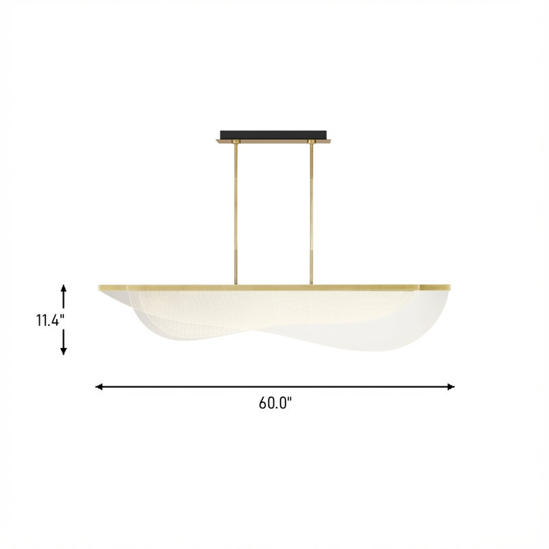 Nyra 12 - Light LED Pendant, Natural Brass