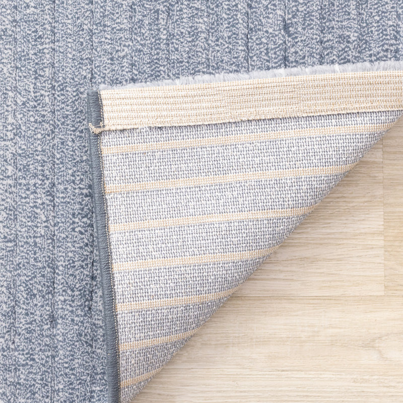 Tapis très résistant aux taches et aux rayures bleues Brisha, Rectangle 7 pi 10 po x 10 pi 10 po