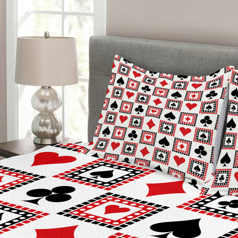 Casino Bedspread Set with Shams, 172.7 x 223.5 cm