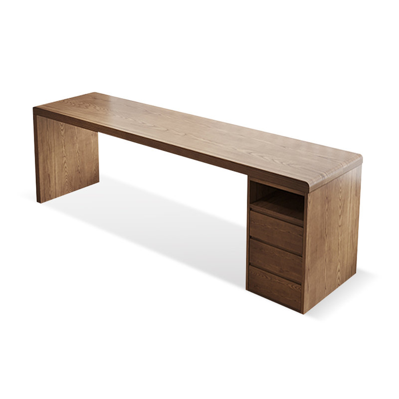 Bureaux rectangulaires en bois massif noyer clair, H 29,53 po x l 78,74 po x P 23,62 po, Retour à droite