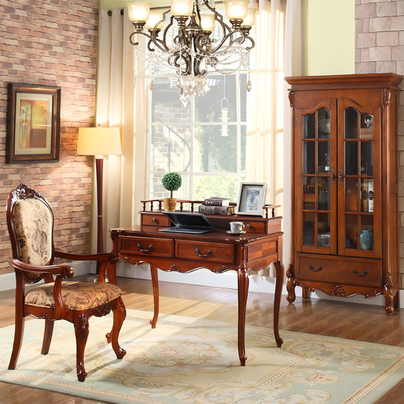 Armoire à vin en bois massif brun bouleau, H 78,74 po x l 41,34 po x P 14,96 po