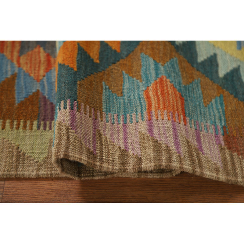 Reversible Wool Kilim Runner Rug 2x7