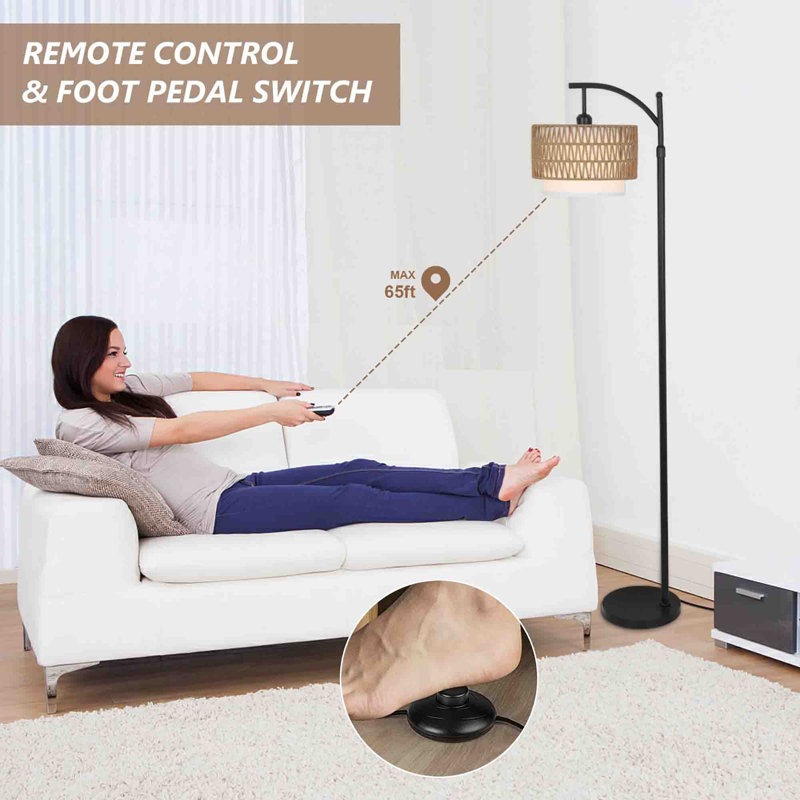 165cm Arched Floor Lamp, Black