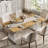 70.9" Modern Dining Table For 6–8, Rectangular OAK Top, Metal Frame, Adjustable Feet, Kitchen & Dining Room Table