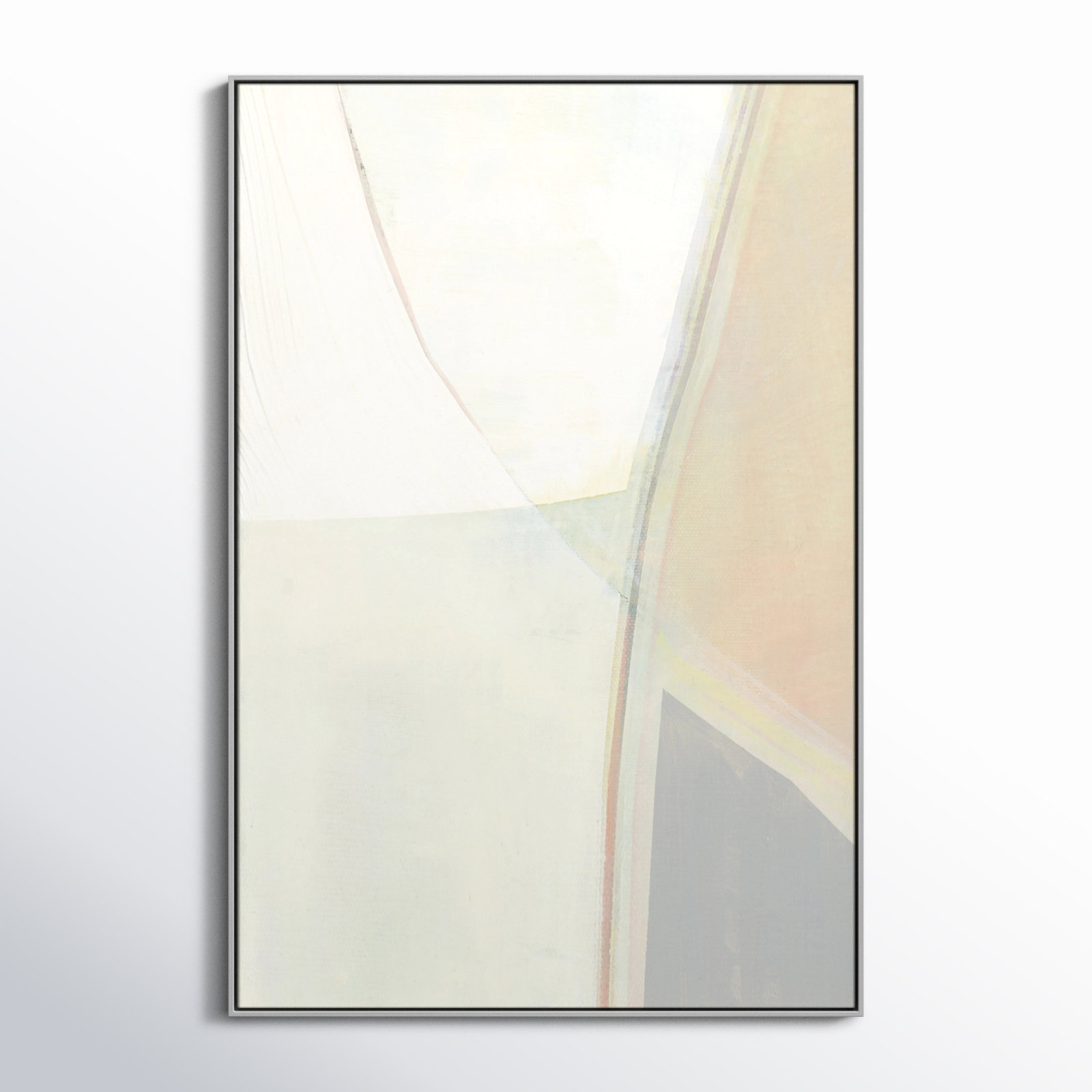 In Neutral II - Painting Print, Silver Framed Canvas, 61.5" H x 41.5" W x 2" D
