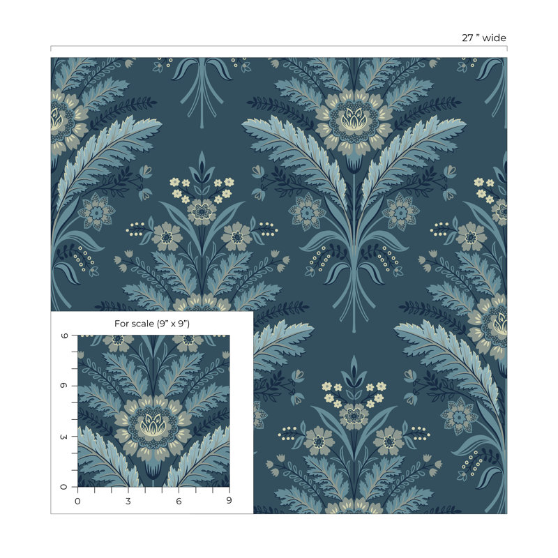 Addisin Floral Roll, Blue/Gray