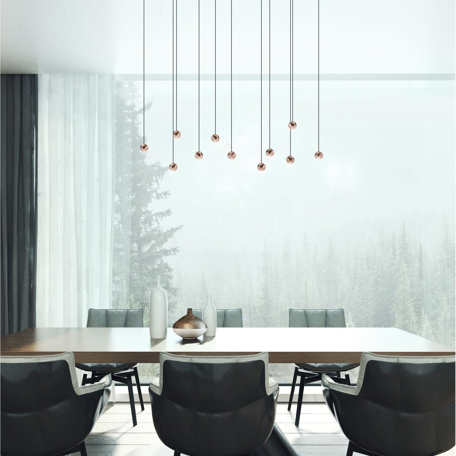 Single Light Metal Dimmable LED Pendant, Copper, Copper