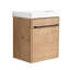Meuble-lavabo flottant mural 18 po avec lavabo en céramique et porte d'armoire à fermeture en douceur, pour petite salle de bain-45314657