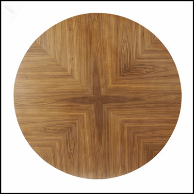 Round MDF Coffee Table with Cross Metal Legs – Easy Assembly, Modern Design(Table Only)