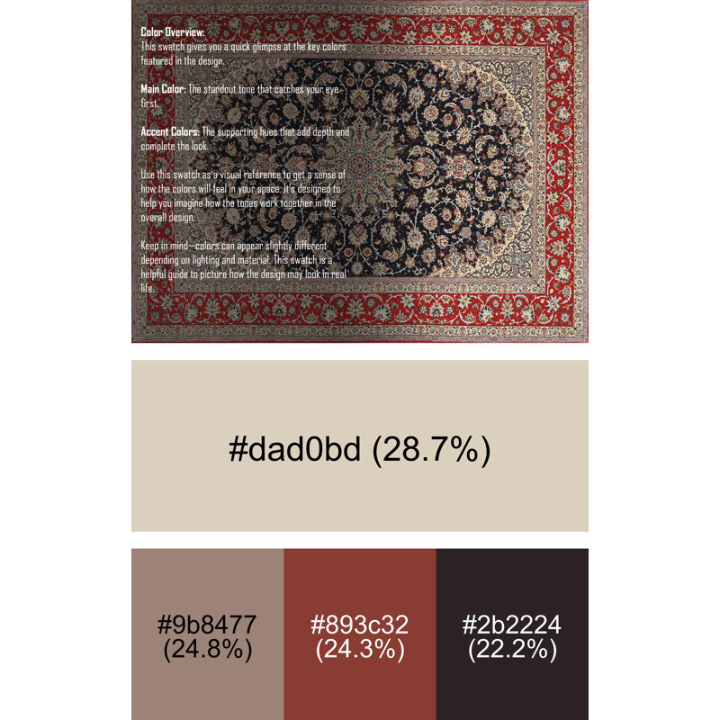 Tapis rouge/beige/noir traditionnel Eukleides, Rectangle 2 pi x 5 pi