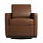 Modern Upholstered Coffee Faux Leather Square Swivel Armchair with Matel Base-1904768634
